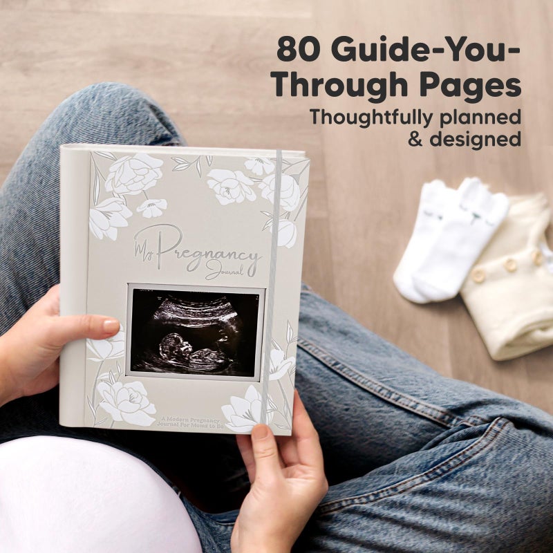 KeaBabies Pregnancy Journal, Pregnancy Announcements - 80 Pages Hard Cover Baby Books For Mom To Be Gift, Baby Memory Book Keepsake, Gender Reveal Gifts For New Moms, Shower & Registry (Clay) - Image 2